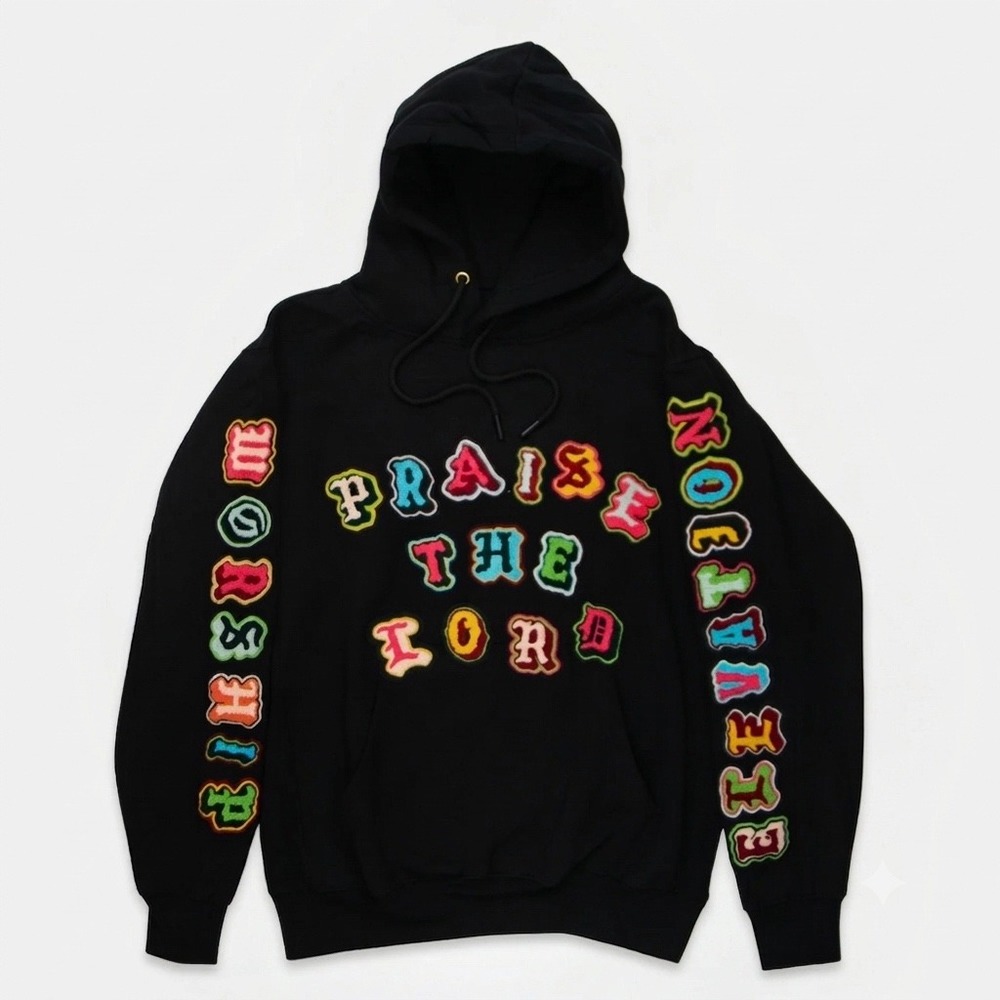 Elevation Worship Praise The Lord Black Hoodie Puff Print Graphic Sweatshirt S
